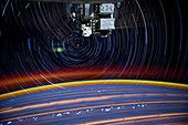 ISS and star trails,from space