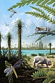 Triassic of Australia,prehistoric scene