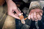 Flint knife,prehistoric reconstruction