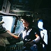 Sally Ride on space shuttle Challenger