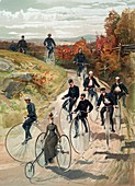 Cycling,19th century artwork