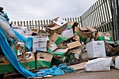 Packaging waste outside industrial unit