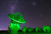 ALMA telescopes at night