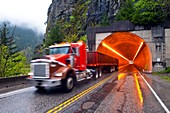 Truck and tunnel