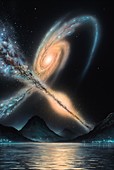 Milky Way-Andromeda galactic collision