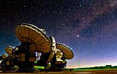 ALMA telescopes under stars