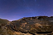 Stars over rock carvings