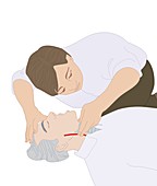 CPR first aid technique,artwork