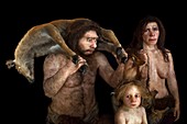 Neanderthal family,reconstruction