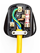 UK 3-pin electrical plug,3-amp fuse