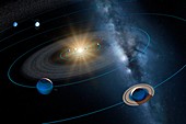 Solar system planetary orbits,artwork