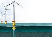Offshore wind turbines,artwork