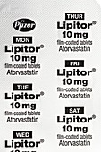 Bubble pack of Lipitor tablets