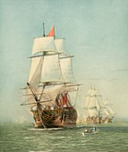 HMS Victory at sea,artwork