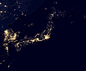 Japan at night,satellite image