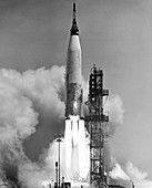 Mercury-Atlas 3 rocket launch,1961