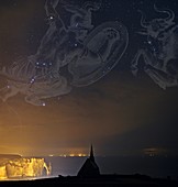 Orion and Taurus over Normandy,France