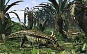 Desmatosuchus archosaurs,artwork