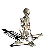 Skeleton in yoga position,artwork