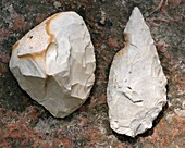 Stone-age flint hand axes