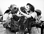 Gas mask training,World War II