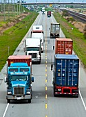 Trucks on motorway