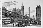 Elevated railway,New York,USA,artwork