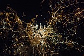 Boston at night,ISS image
