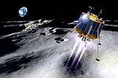 Lunar Lander landing on the Moon,artwork