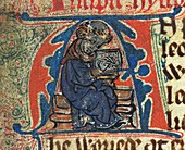 Decorated initial from Layamon's Brut