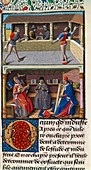 Leisure pursuits,15th-century manuscript