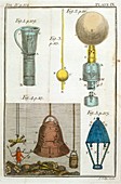 Diving bell and equipment,18th century