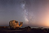 Coastal rock under the Milky Way