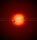 Planet transiting a star