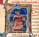 Dice players,14th-century manuscript