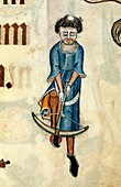 Crossbowman,14th century artwork
