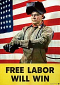 Industry labour poster,World War II