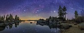 Night sky over Lake Tahoe,USA