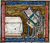 Scribe copying from an exemplar