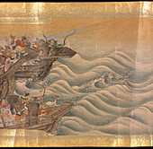Mongol army on ships