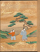 Men playing Japanese flutes