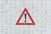 Warning sign and binary code