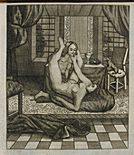Engraving of a man and woman having sex