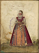 Painting of a woman,wearing a dress