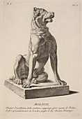 Classical statue of a dog