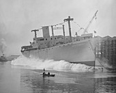 Cape Comfort cargo ship launch,1945