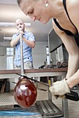 Glassblowers at work