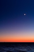 Moon and Venus at sunrise
