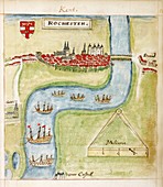 A coloured plan of Rochester,Kent