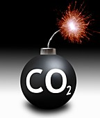 Carbon dioxide bomb,conceptual artwork